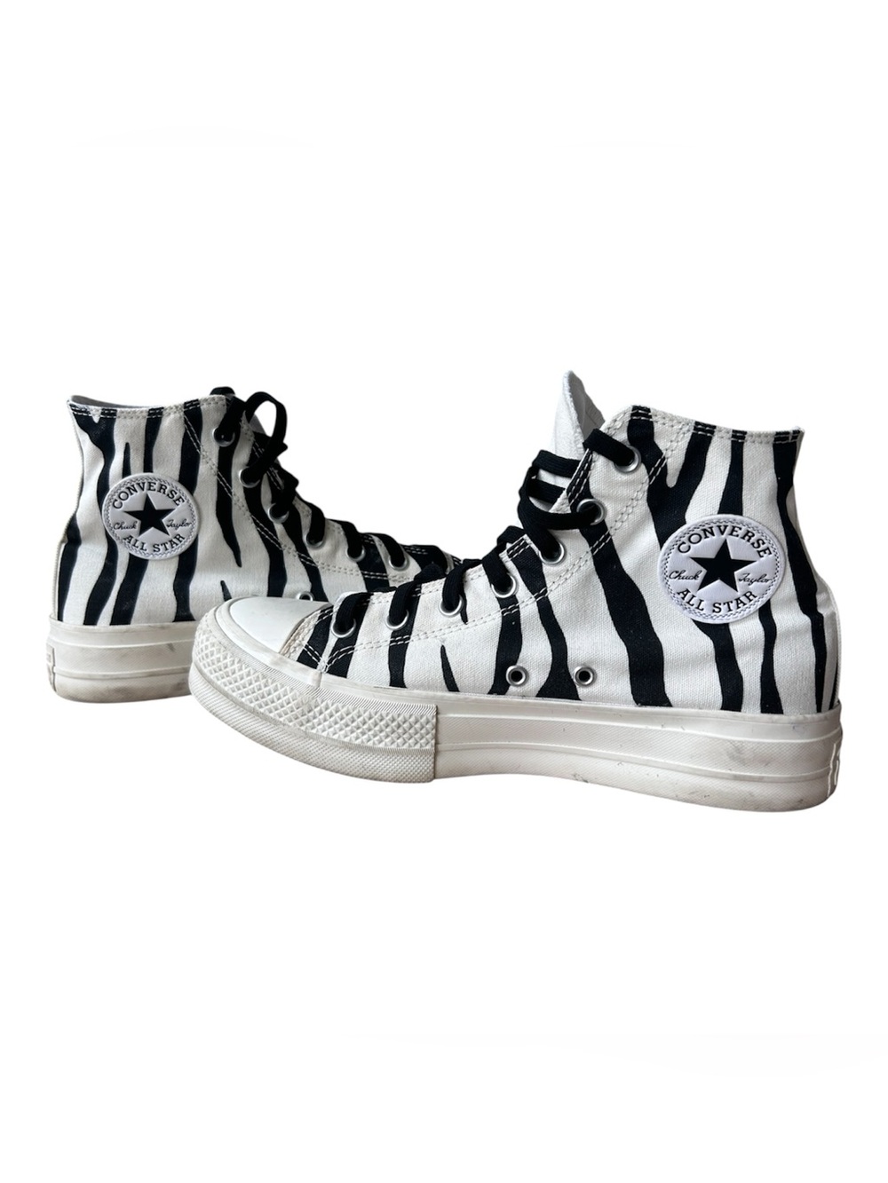 Converse Zebra Platform High Tops good clean pre-owned condition men’s 7.5